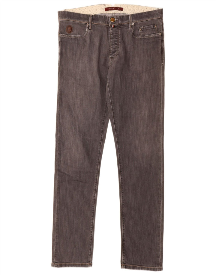 Trussardi Mens Slim Jeans W33 L34 Grey Cotton