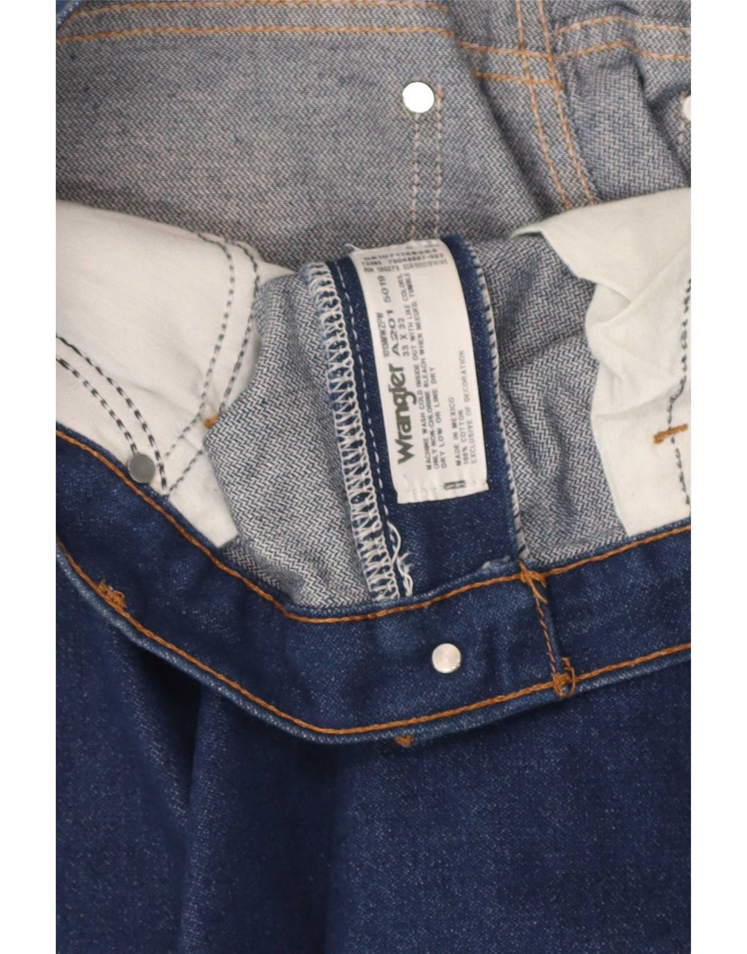 Wrangler Mens Regular Straight Jeans W33 L32 Blue Cotton