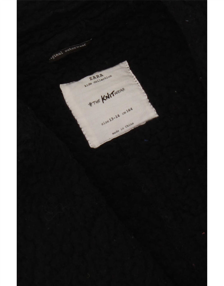 Zara Boys Pea Coat 13-14 Years Navy Blue Colourblock