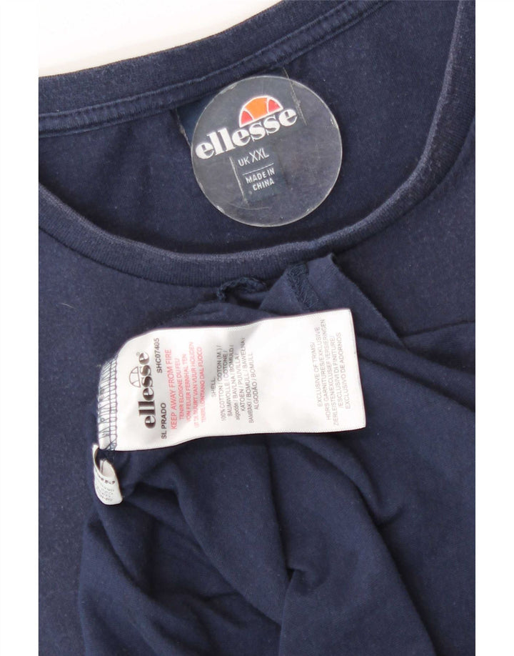 Ellesse Mens Graphic T-Shirt Top 2XL Navy Blue Cotton