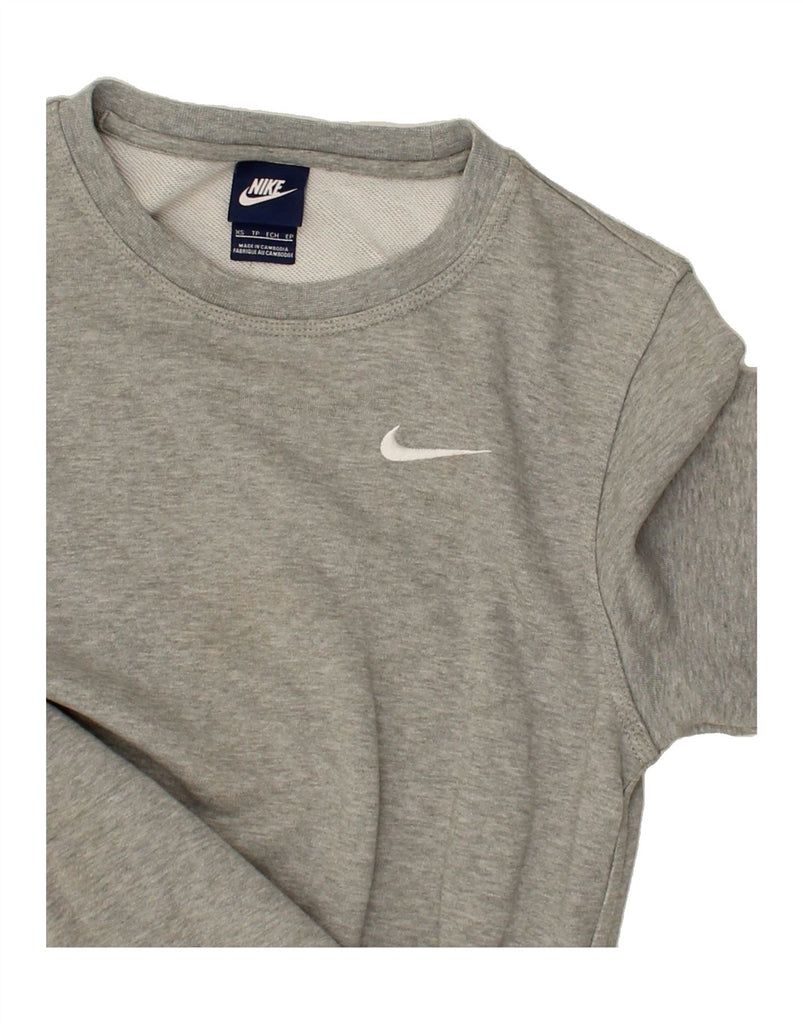 NIKE Womens Sweatshirt Jumper UK 6 XS Grey Cotton | Vintage Nike | Thrift | Second-Hand Nike | Used Clothing | Messina Hembry 