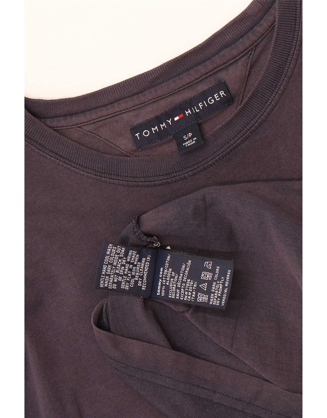 Tommy Hilfiger Mens T-Shirt Top Small Navy Blue Cotton
