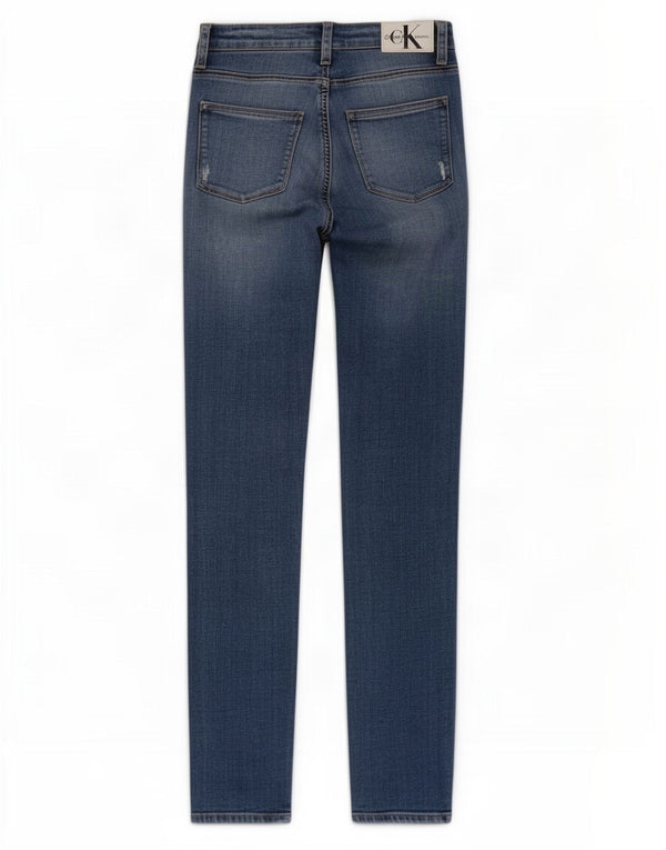 Calvin Klein Womens Distressed Skinny Jeans W27 L27 Blue Cotton