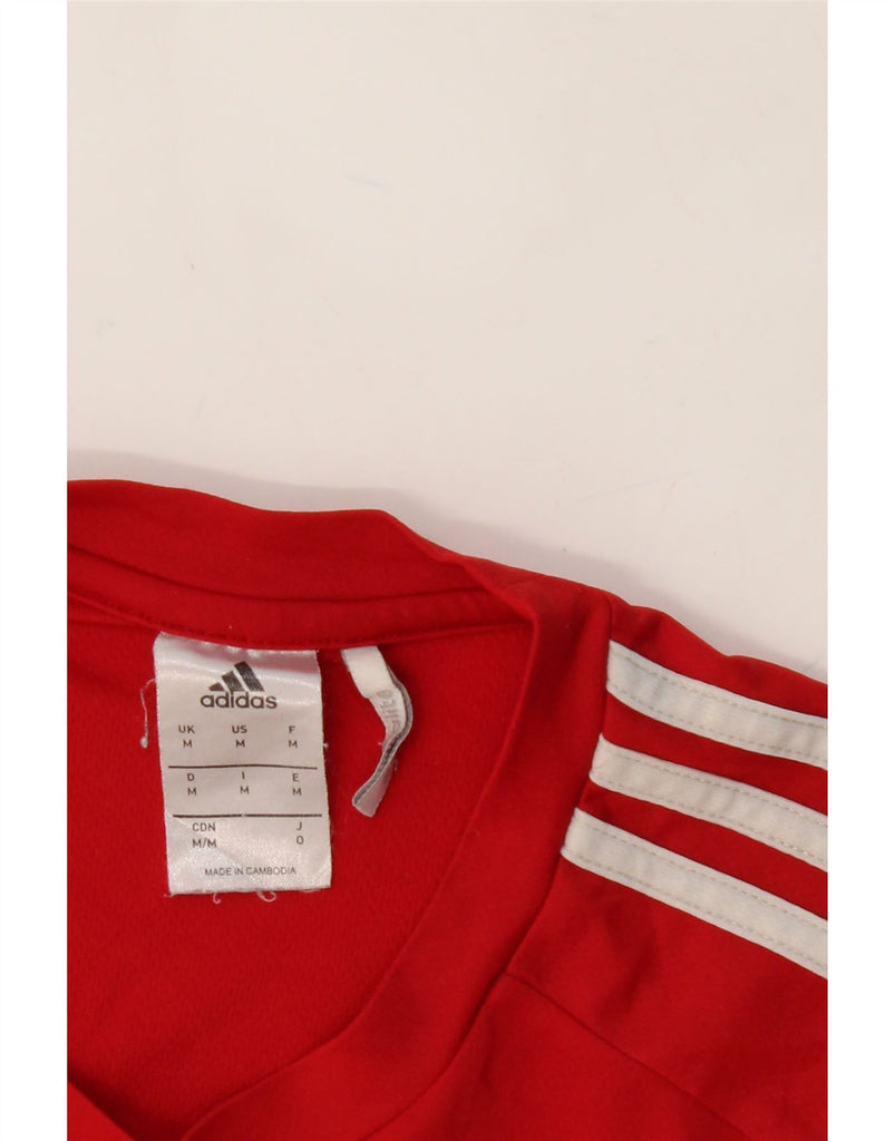 ADIDAS Mens Climalite T-Shirt Top Medium Red Colourblock Polyester Vintage Adidas and Second-Hand Adidas from Messina Hembry 