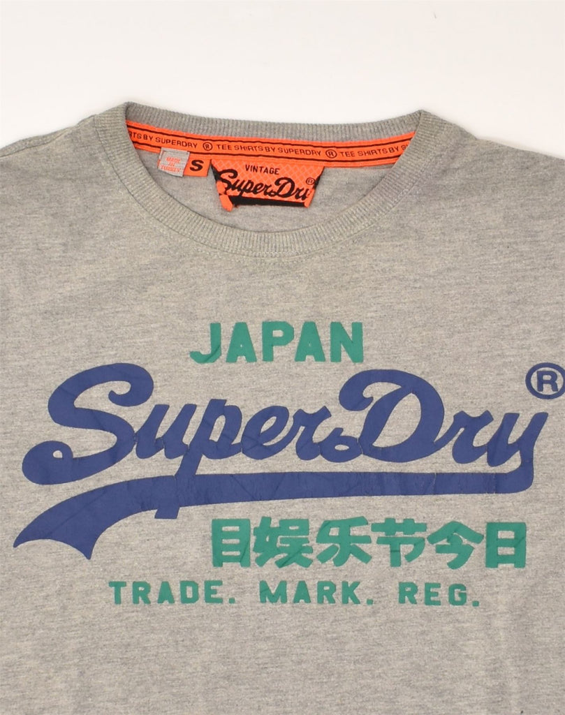 SUPERDRY Mens Graphic T-Shirt Top Small Grey Polyester | Vintage Superdry | Thrift | Second-Hand Superdry | Used Clothing | Messina Hembry 