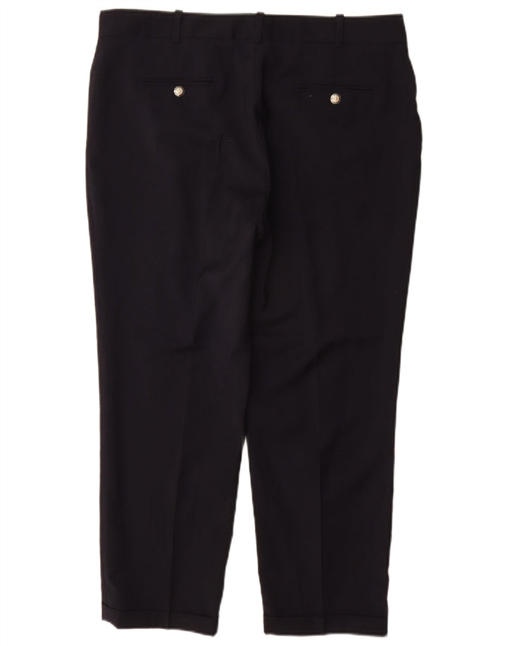 ZARA Womens Slim Suit Trousers XL W32 L26 Navy Blue Wool