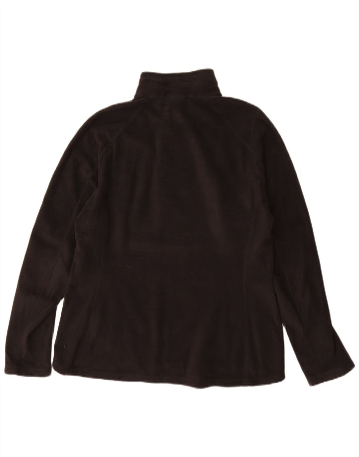 THE NORTH FACE Womens Zip Neck Fleece Jumper UK 14 Medium Black Polyester