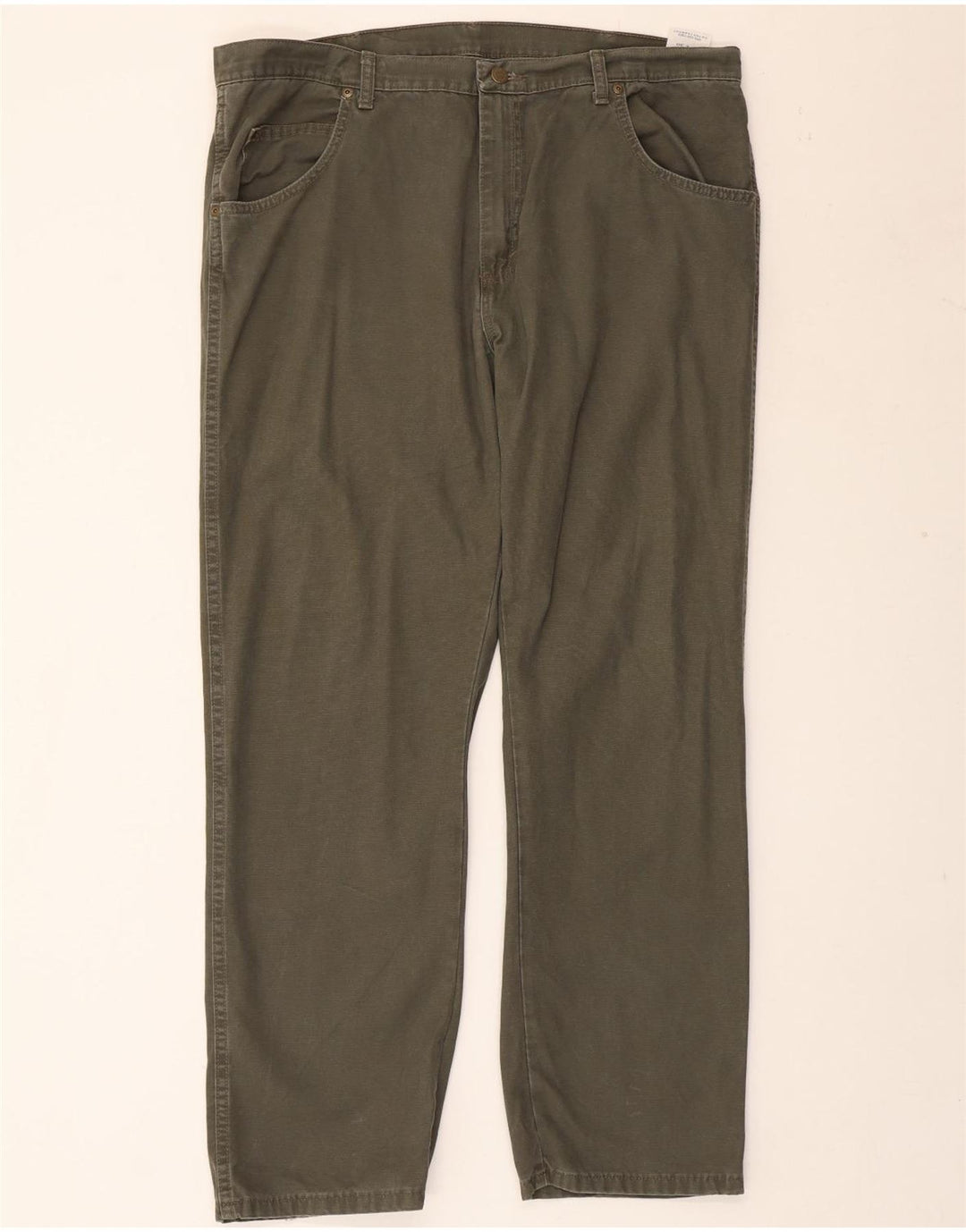 WRANGLER Mens Straight Casual Trousers W40 L30 Khaki Cotton