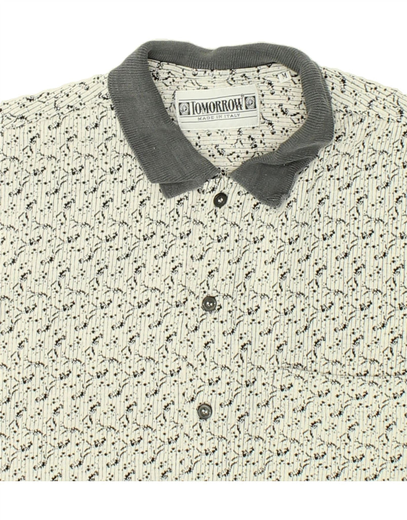 VINTAGE Mens Short Sleeve Shirt Medium Grey Flecked Vintage Vintage and Second-Hand Vintage from Messina Hembry 