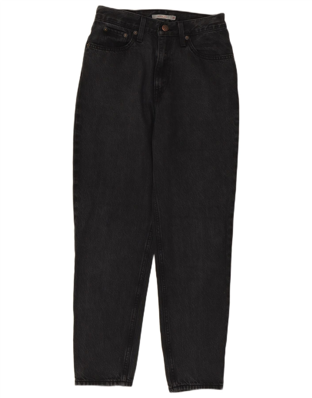 Levi's Womens Mom Tapered Jeans W26 L28 Grey Cotton 80s
