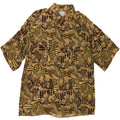 Vintage Mens Short Sleeve Shirt 2XL Khaki Paisley
