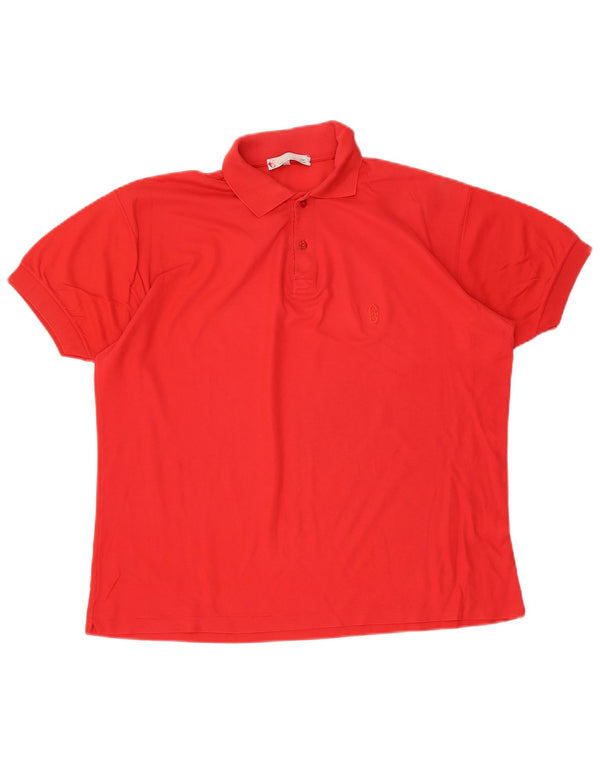 Conte of Florence Mens Polo Shirt IT 52 Large Red Cotton