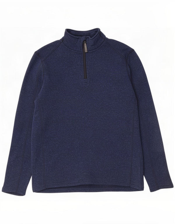 Mountain Warehouse Mens Zip Neck Sweatshirt Jumper Large Navy Blue Flecked
