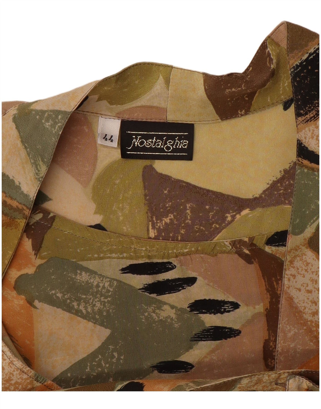 VINTAGE Womens Crop Shirt Blouse IT 44 Medium Multicoloured Geometric