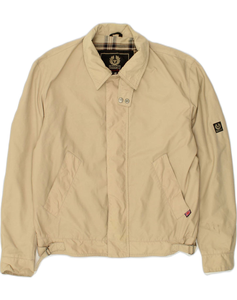 BELSTAFF Mens Bomber Jacket UK 38 Medium Beige Nylon | Vintage Belstaff | Thrift | Second-Hand Belstaff | Used Clothing | Messina Hembry 