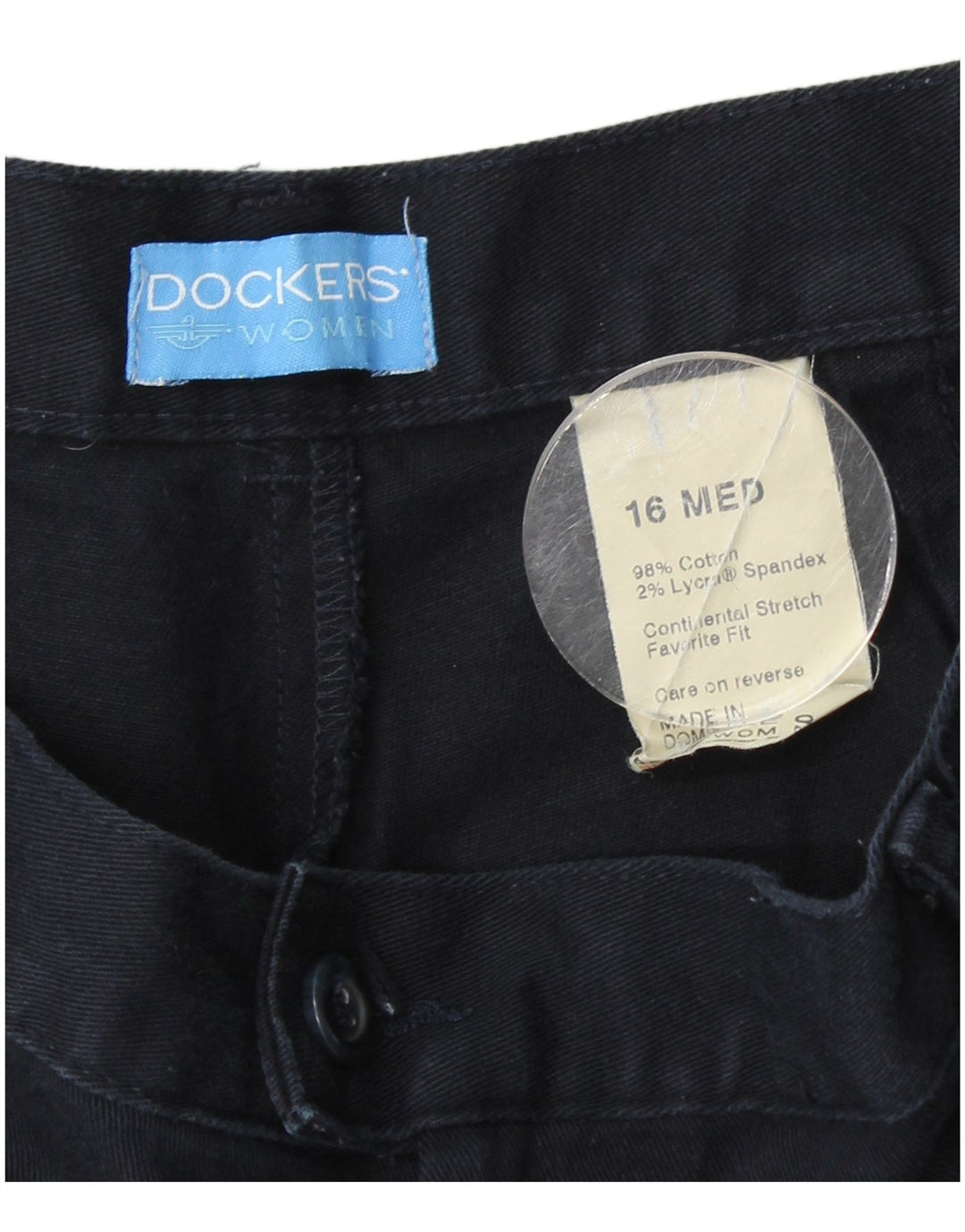 DOCKERS Womens High Waist Casual Trousers US 16 2XL W34 L30 Navy Blue