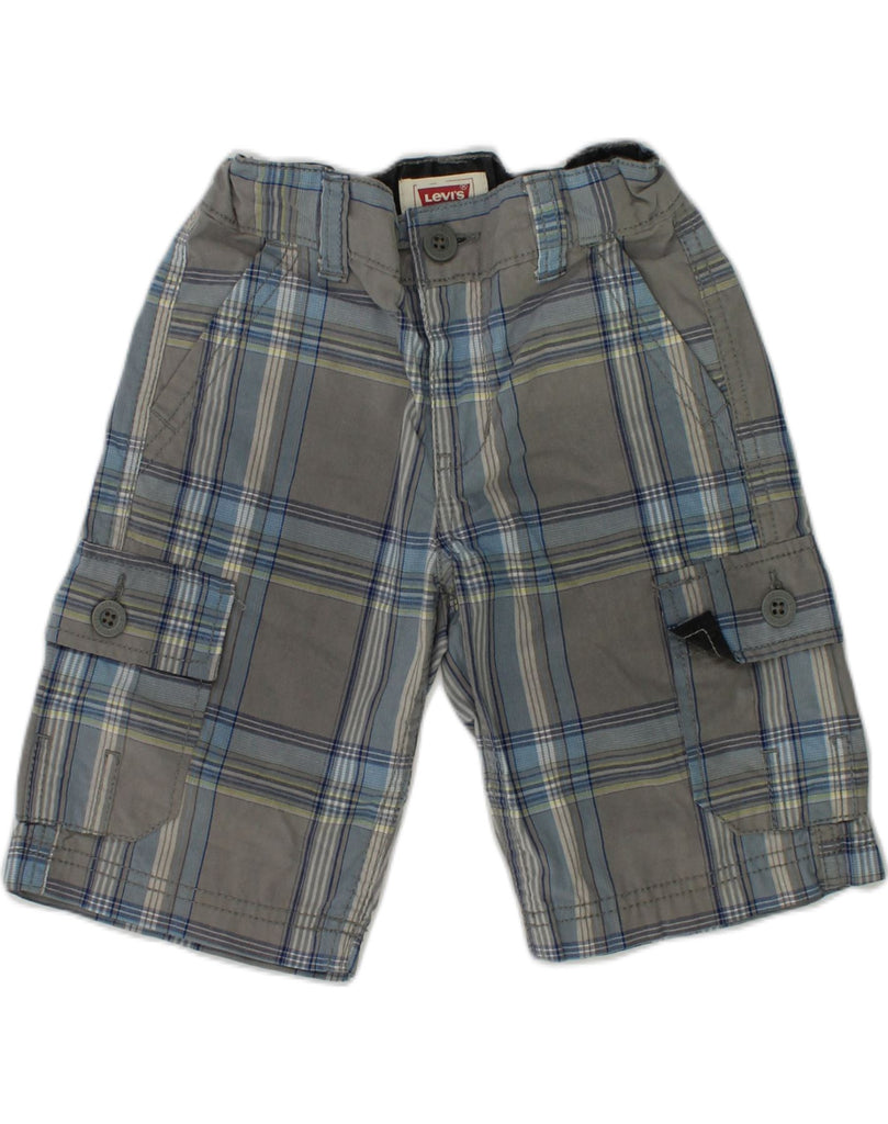 LEVI'S Boys Cargo Shorts 3-4 Years W22 Grey Check Cotton | Vintage Levi's | Thrift | Second-Hand Levi's | Used Clothing | Messina Hembry 