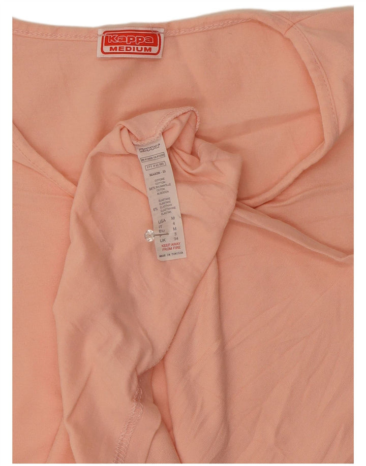 Kappa Womens T-Shirt Top UK 12 Medium Pink Cotton