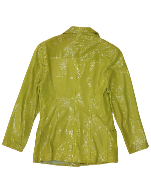 Vintage Womens 3 Button Blazer Jacket IT 40 Small Green Animal Print