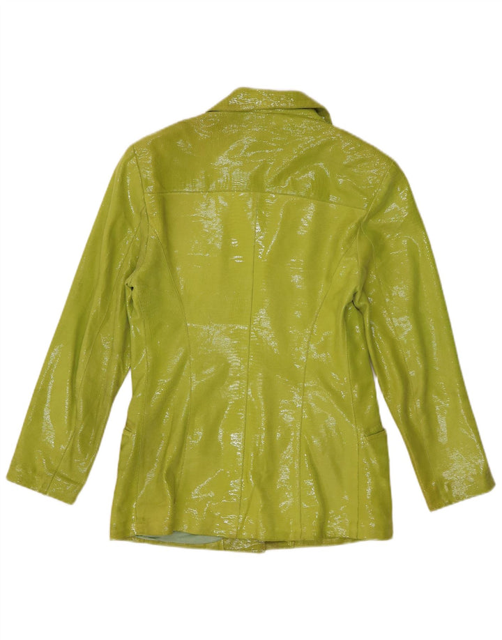 Vintage Womens 3 Button Blazer Jacket IT 40 Small Green Animal Print