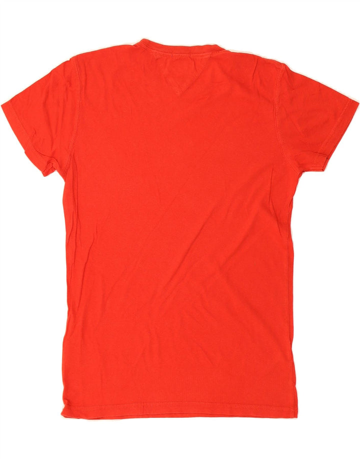 TOMMY HILFIGER Mens Graphic T-Shirt Top Small Red Cotton Vintage Tommy Hilfiger and Second-Hand Tommy Hilfiger from Messina Hembry 