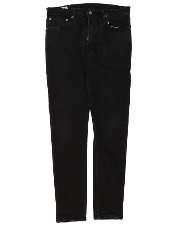 Levi's Mens 512 Slim Fit Tapered Jeans W34 L34 Black Cotton
