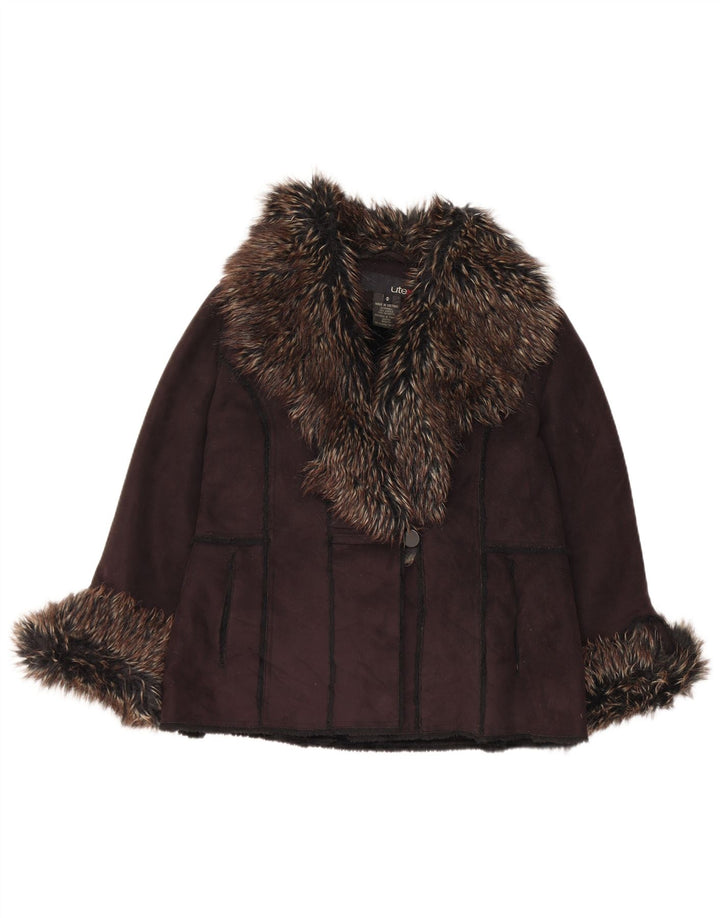 Utex Womens Sherpa Jacket UK 14 Medium Brown Acrylic