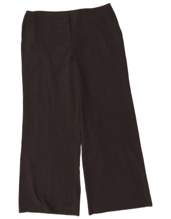 Marks & Spencer Womens Wide Leg Chino Trousers UK 16 Large W36 L32 Grey