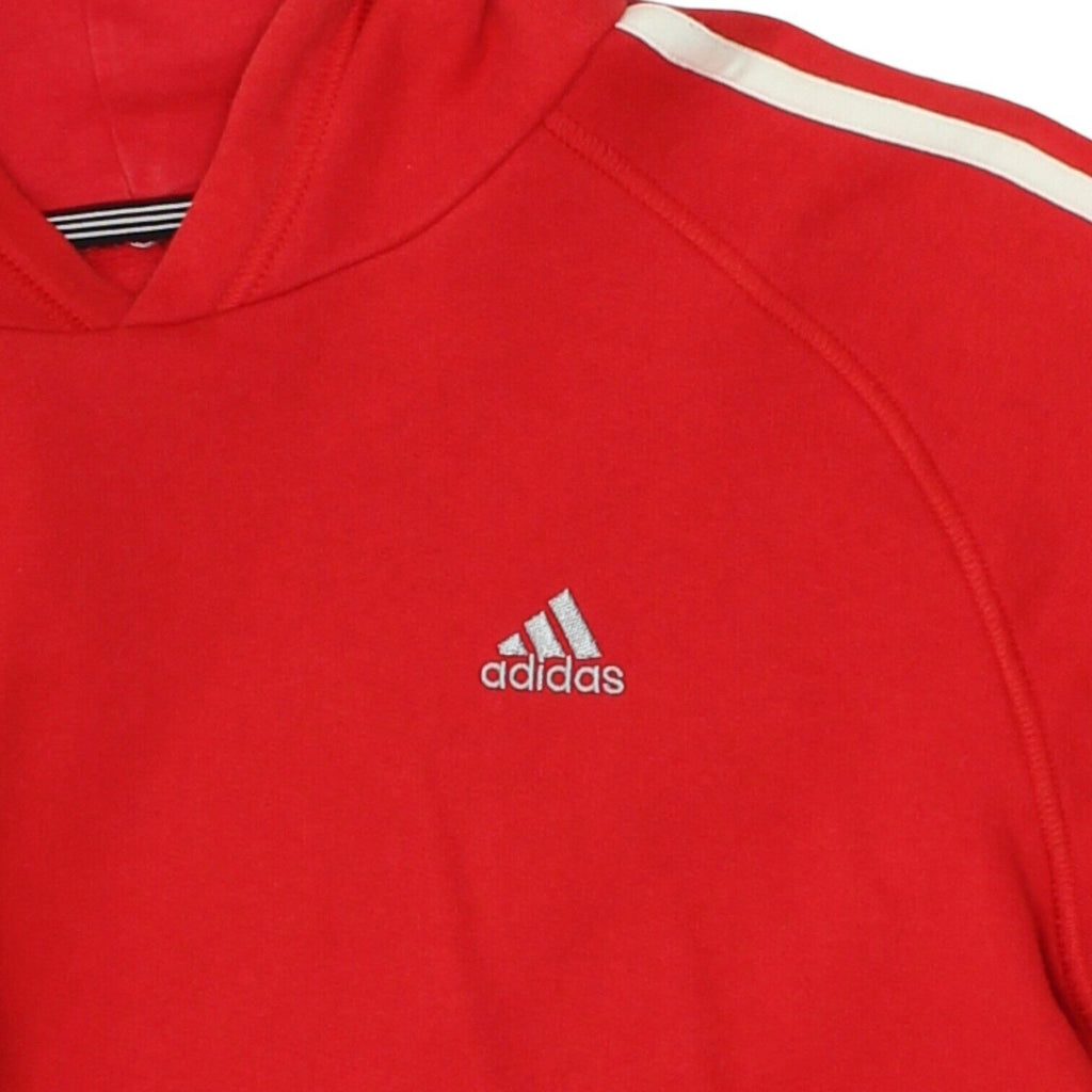 Adidas Mens Red Pullover Hoodie | Vintage Casual Sportswear Hoody VTG | Vintage Messina Hembry | Thrift | Second-Hand Messina Hembry | Used Clothing | Messina Hembry 