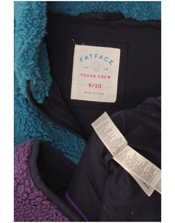 Fat Face Girls Fleece Gilet 9-10 Years Multicoloured Colourblock Polyester