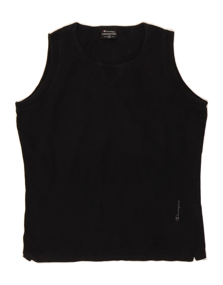 CHAMPION Womens Vest Top UK 18 XL Black Cotton Vintage Champion and Second-Hand Champion from Messina Hembry 