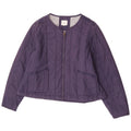 Fat Face Womens Quilted Jacket UK 18 XL Navy Blue Cotton