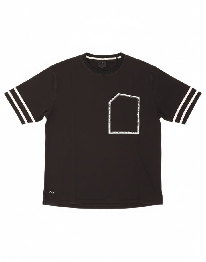 Armani Exchange Mens T-Shirt Top Medium Black