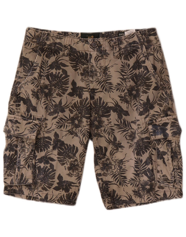 Superior Vintage 52 Mens Cargo Shorts IT 46 Small W32  Beige Floral Cotton