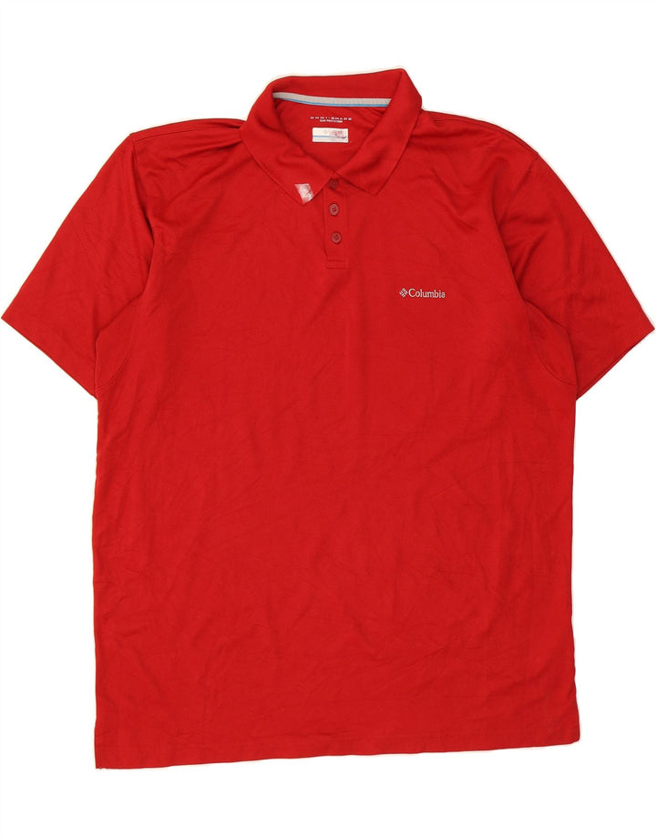 COLUMBIA Mens Polo Shirt 2XL Red Polyester Vintage Columbia and Second-Hand Columbia from Messina Hembry 