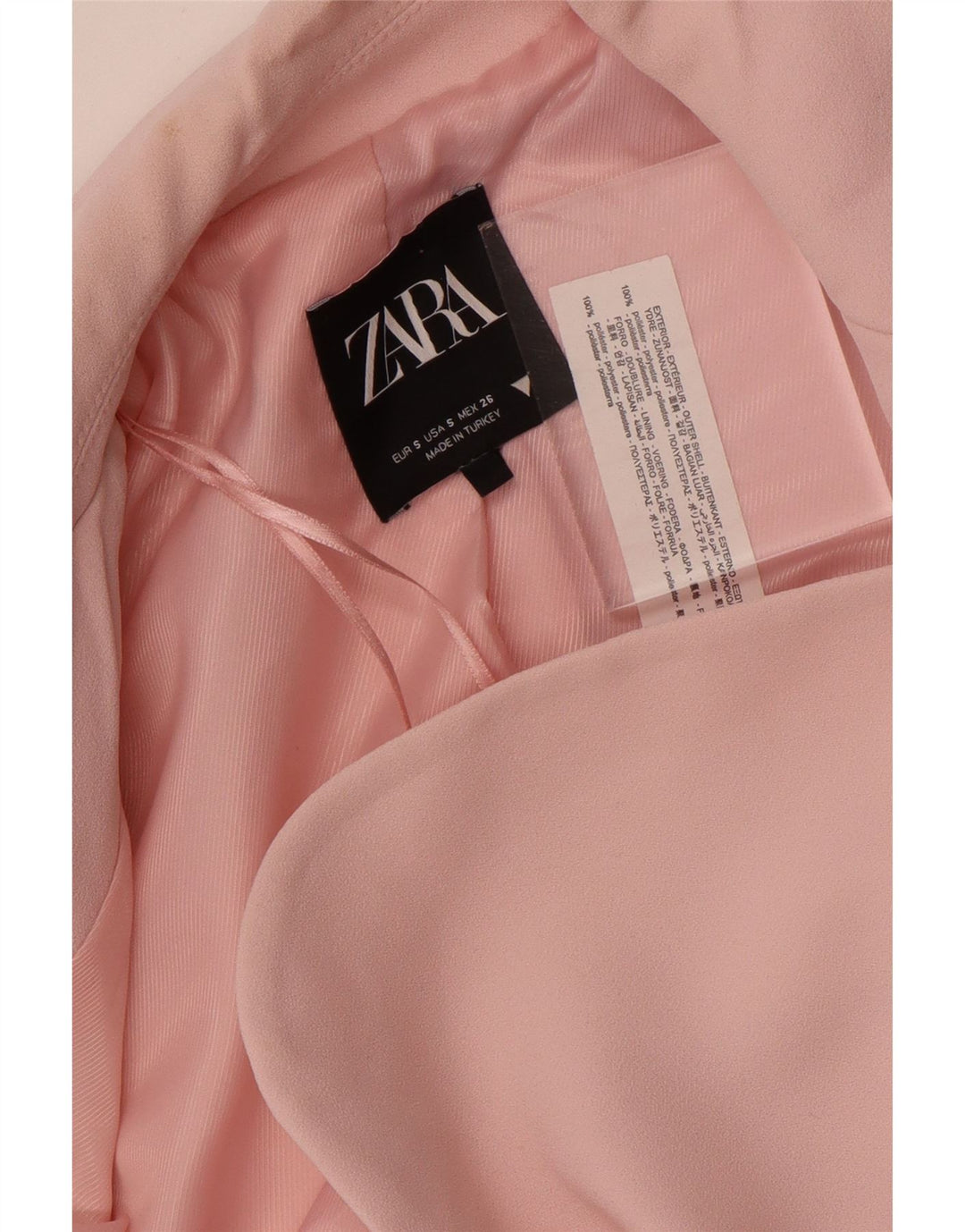 Zara Womens 2 Button Blazer Jacket UK 10 Small Pink Polyester