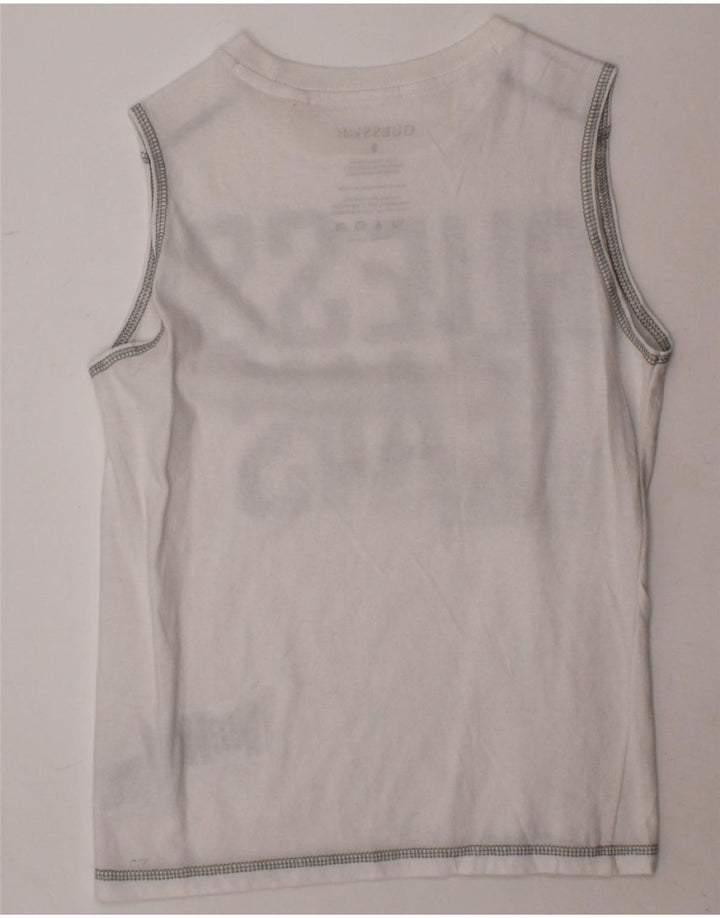 GUESS Girls Graphic Vest Top 7-8 Years White Cotton Vintage Guess and Second-Hand Guess from Messina Hembry 