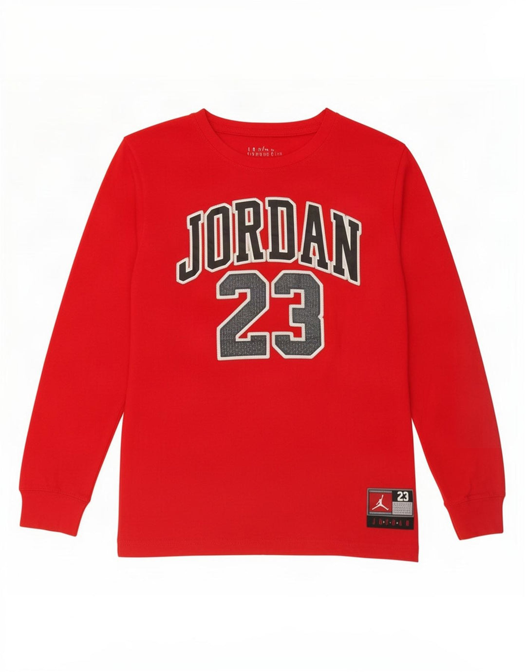 Jordan Boys Graphic Top Long Sleeve 13-14 Years XL Red Cotton