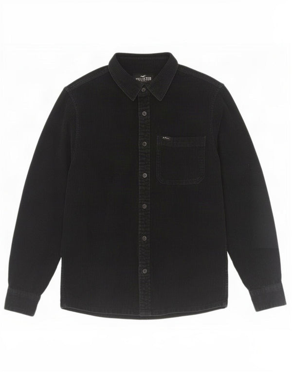 Hollister Mens Corduroy Shirt Small Black Cotton