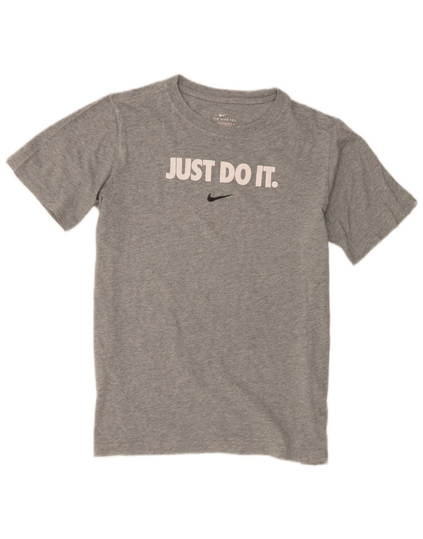 Nike Boys Standard Fit Graphic T-Shirt Top 13-14 Years XL Grey Flecked