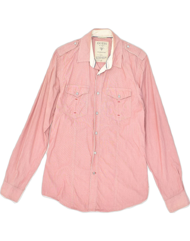 GUESS Mens Shirt XS Pink Cotton | Vintage Guess | Thrift | Second-Hand Guess | Used Clothing | Messina Hembry 