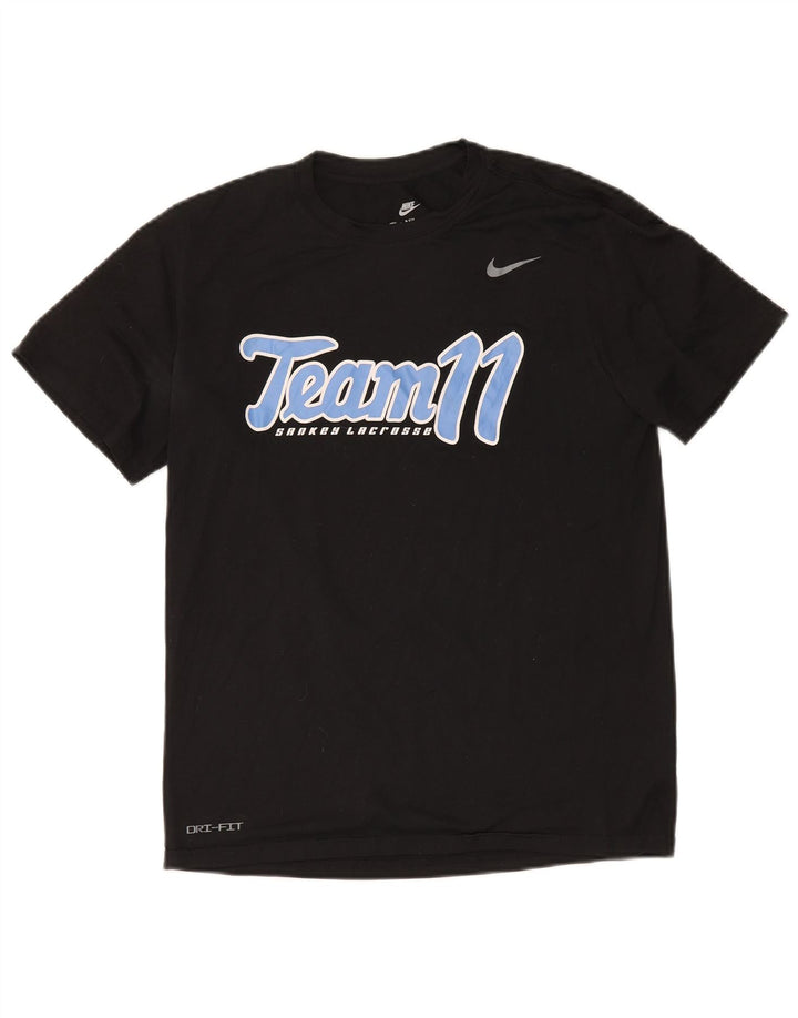 Nike Mens Dri Fit Graphic T-Shirt Top Medium Black Polyester