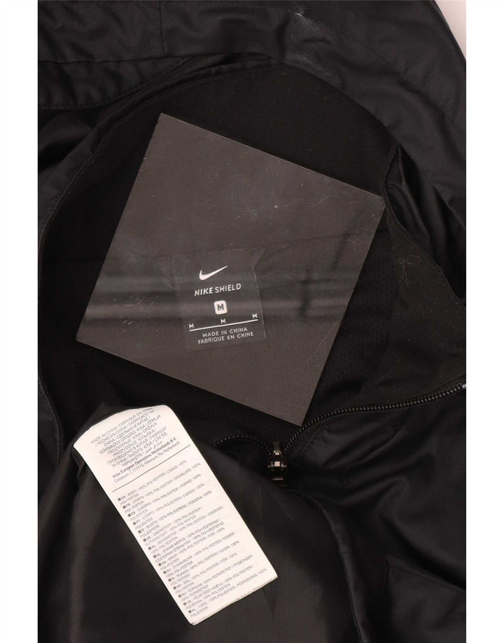 Nike Mens Dri Fit Hooded Rain Jacket UK 38 Medium Black Polyester