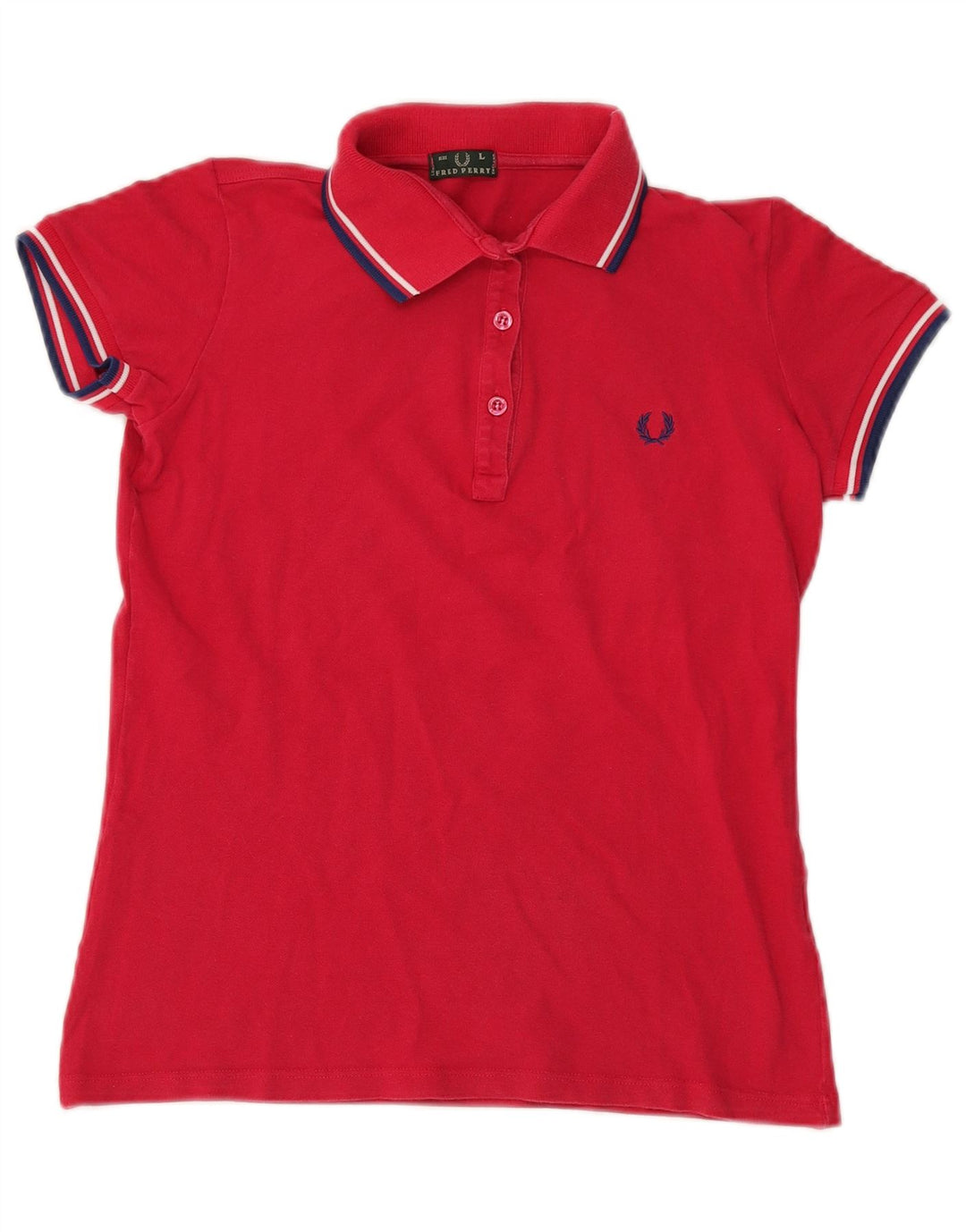 Fred Perry Womens Polo Shirt UK 14 Large Red