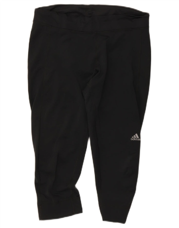 Adidas Womens Climalite Capri Leggings UK 16/18 Large  Grey Polyester