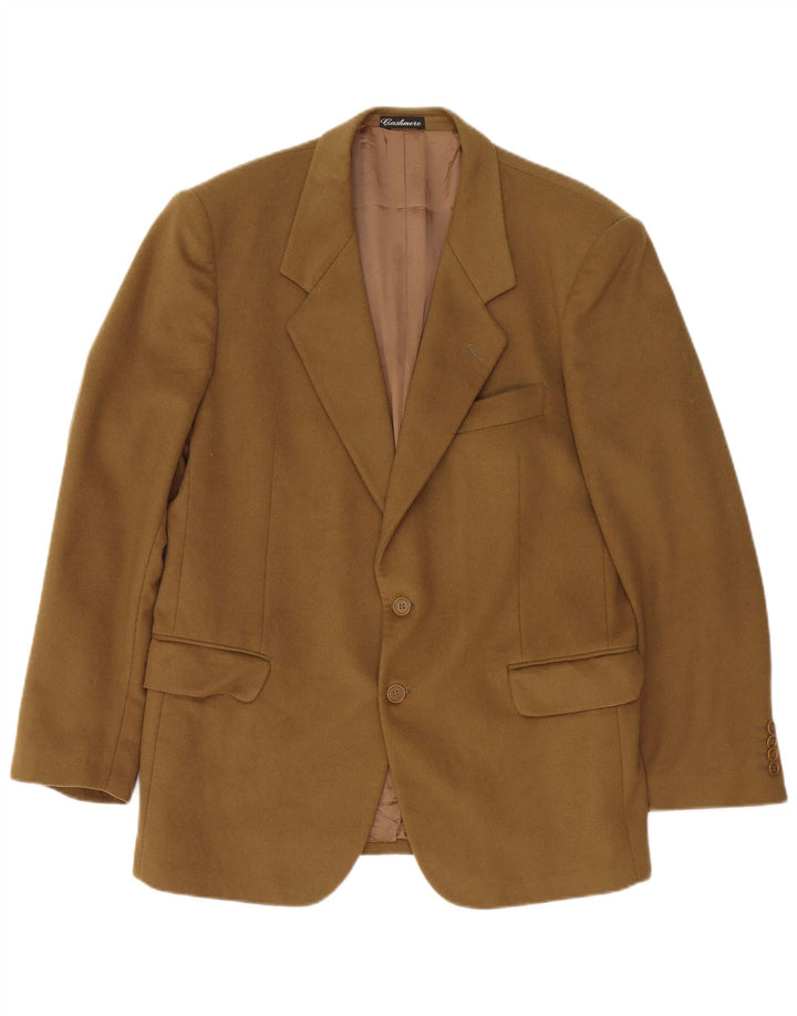 Vintage Mens 2 Button Blazer Jacket IT 52 XL Khaki Cashmere