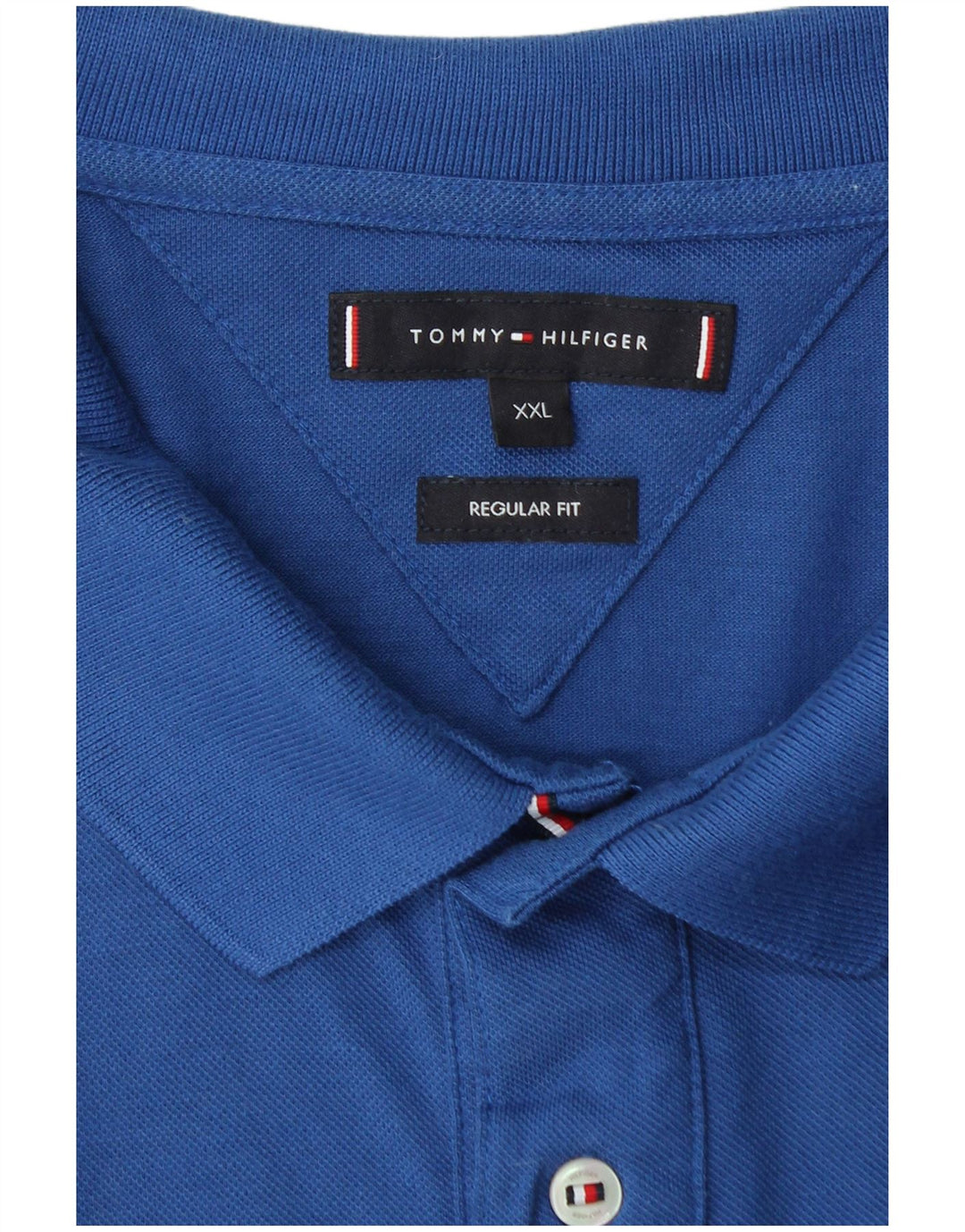TOMMY HILFIGER Mens Regular Fit Polo Shirt 2XL Blue