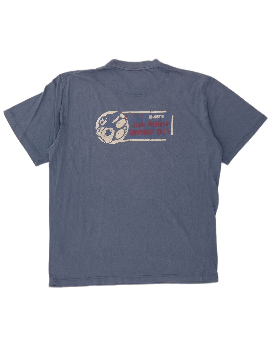 JACK WOLFSKIN Mens Graphic T-Shirt Top Large Navy Blue Cotton