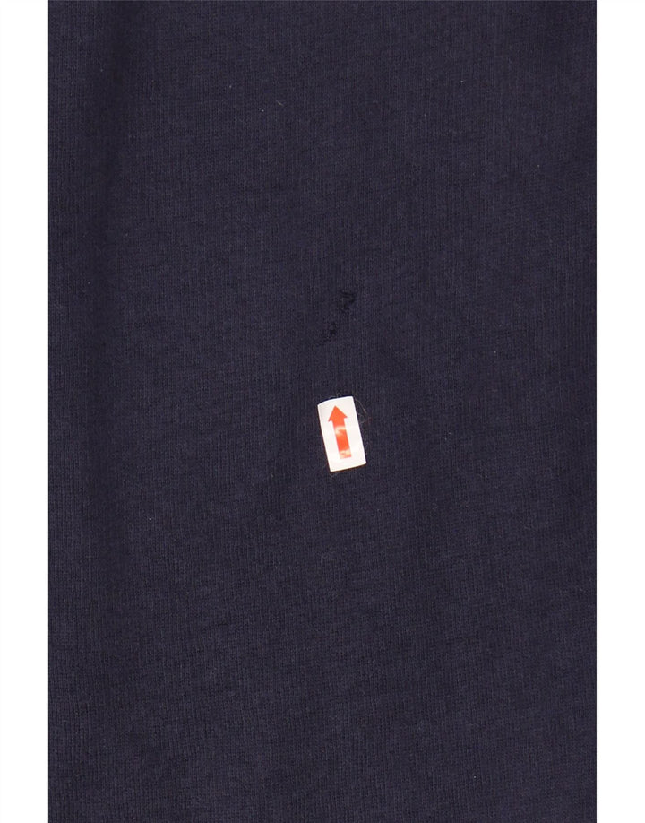 GYMNASIUM Mens Polo Neck Sweatshirt Jumper Medium Navy Blue Cotton