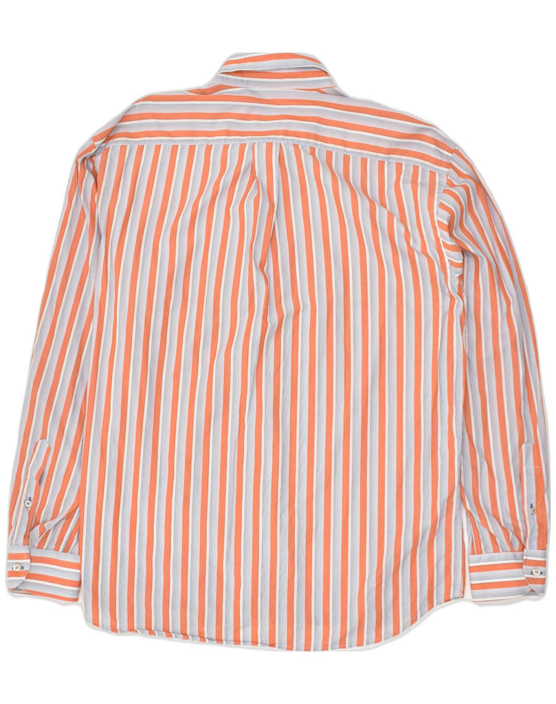 NAVIGARE Mens Shirt Large Orange Striped Cotton | Vintage Navigare | Thrift | Second-Hand Navigare | Used Clothing | Messina Hembry 